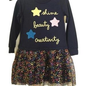 Kate Mack Navy Dress with Star Accents Size 4